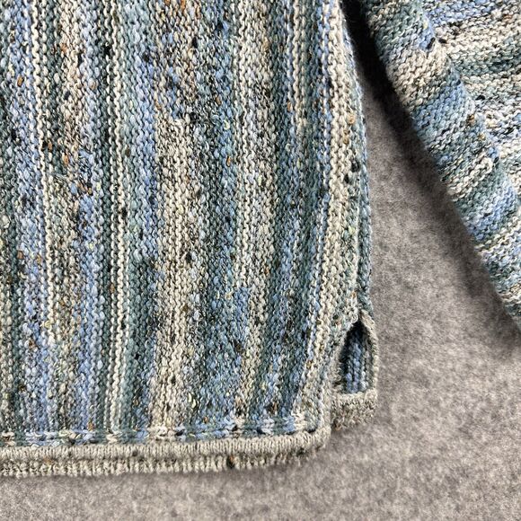 J Jill Sweater Womens XL Blue Confetti Striped Stretch Knit Pullover Coastal - Picture 4 of 14